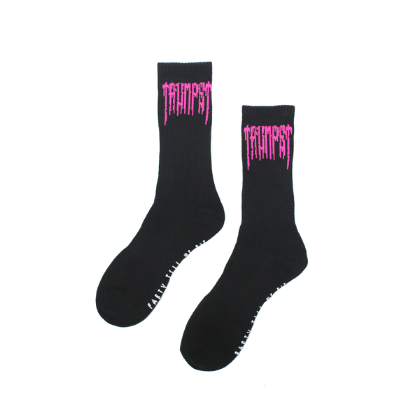 Trumpet Socks (Black/Pink)